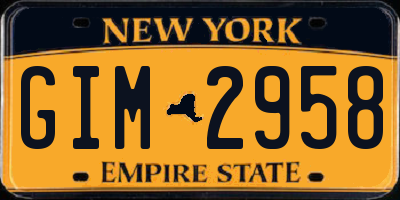 NY license plate GIM2958