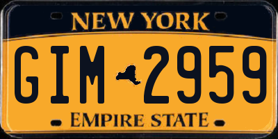 NY license plate GIM2959