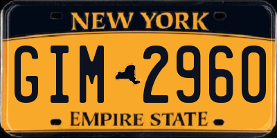 NY license plate GIM2960