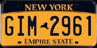 NY license plate GIM2961