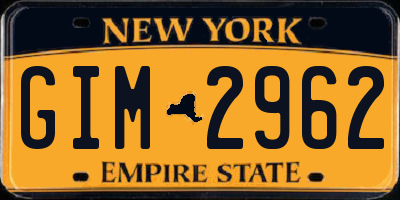 NY license plate GIM2962