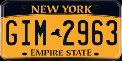 NY license plate GIM2963