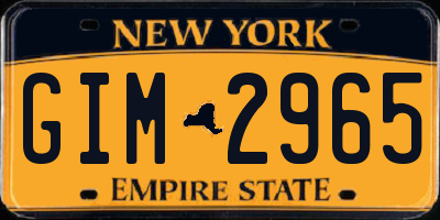 NY license plate GIM2965
