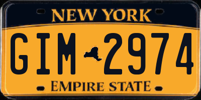 NY license plate GIM2974
