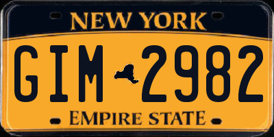 NY license plate GIM2982