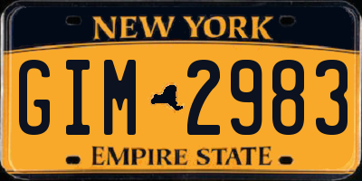NY license plate GIM2983