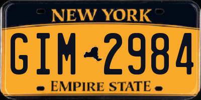 NY license plate GIM2984