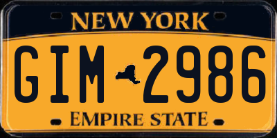NY license plate GIM2986