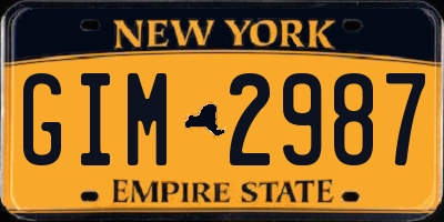 NY license plate GIM2987