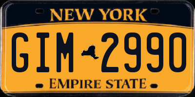 NY license plate GIM2990