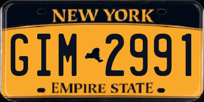 NY license plate GIM2991