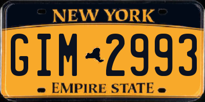 NY license plate GIM2993