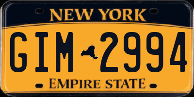 NY license plate GIM2994