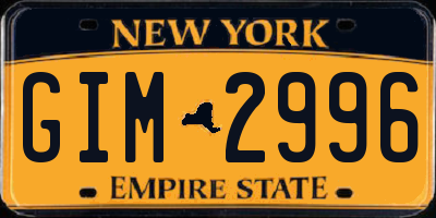 NY license plate GIM2996