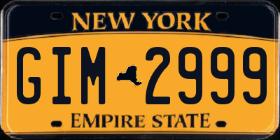 NY license plate GIM2999