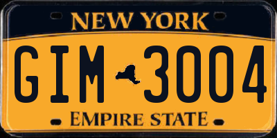 NY license plate GIM3004