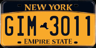 NY license plate GIM3011