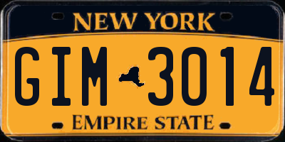 NY license plate GIM3014