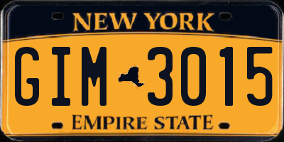 NY license plate GIM3015