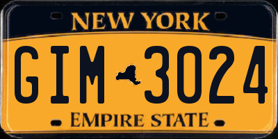 NY license plate GIM3024