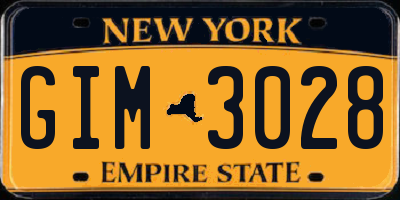 NY license plate GIM3028