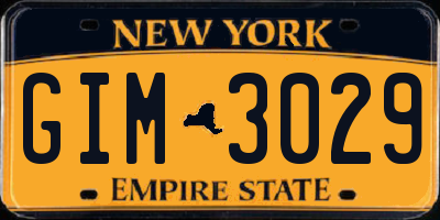 NY license plate GIM3029