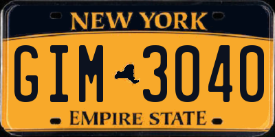 NY license plate GIM3040