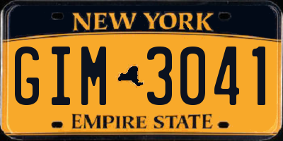 NY license plate GIM3041