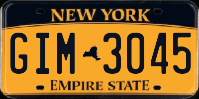 NY license plate GIM3045