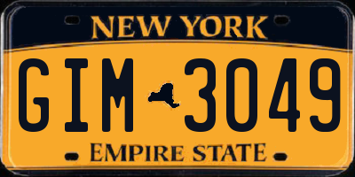 NY license plate GIM3049