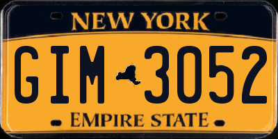 NY license plate GIM3052