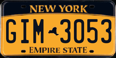 NY license plate GIM3053