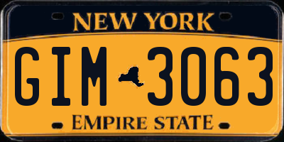 NY license plate GIM3063