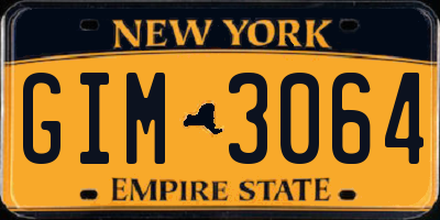 NY license plate GIM3064