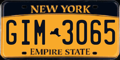 NY license plate GIM3065