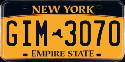 NY license plate GIM3070