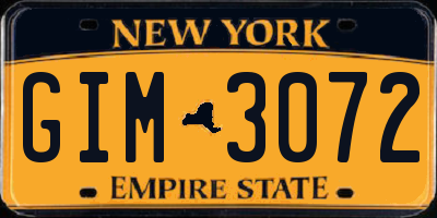 NY license plate GIM3072