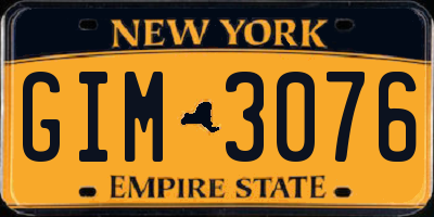 NY license plate GIM3076