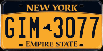 NY license plate GIM3077