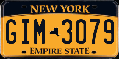 NY license plate GIM3079