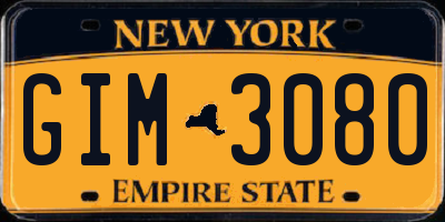 NY license plate GIM3080