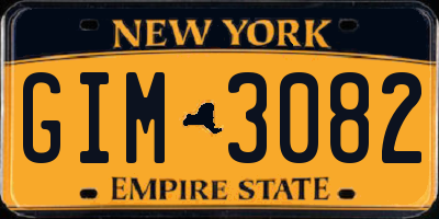 NY license plate GIM3082