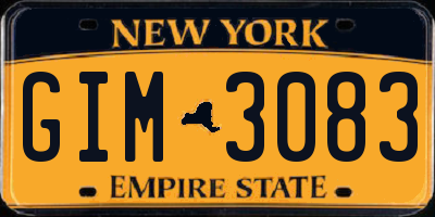 NY license plate GIM3083