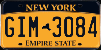 NY license plate GIM3084