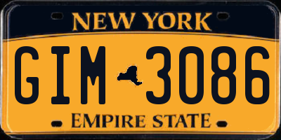 NY license plate GIM3086