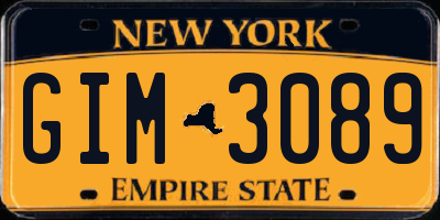 NY license plate GIM3089