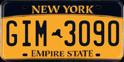 NY license plate GIM3090