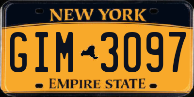 NY license plate GIM3097