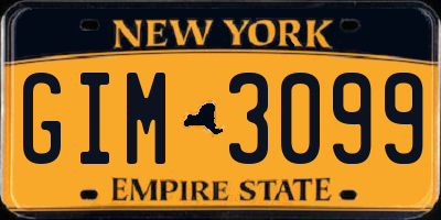 NY license plate GIM3099
