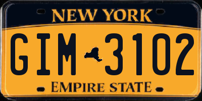 NY license plate GIM3102